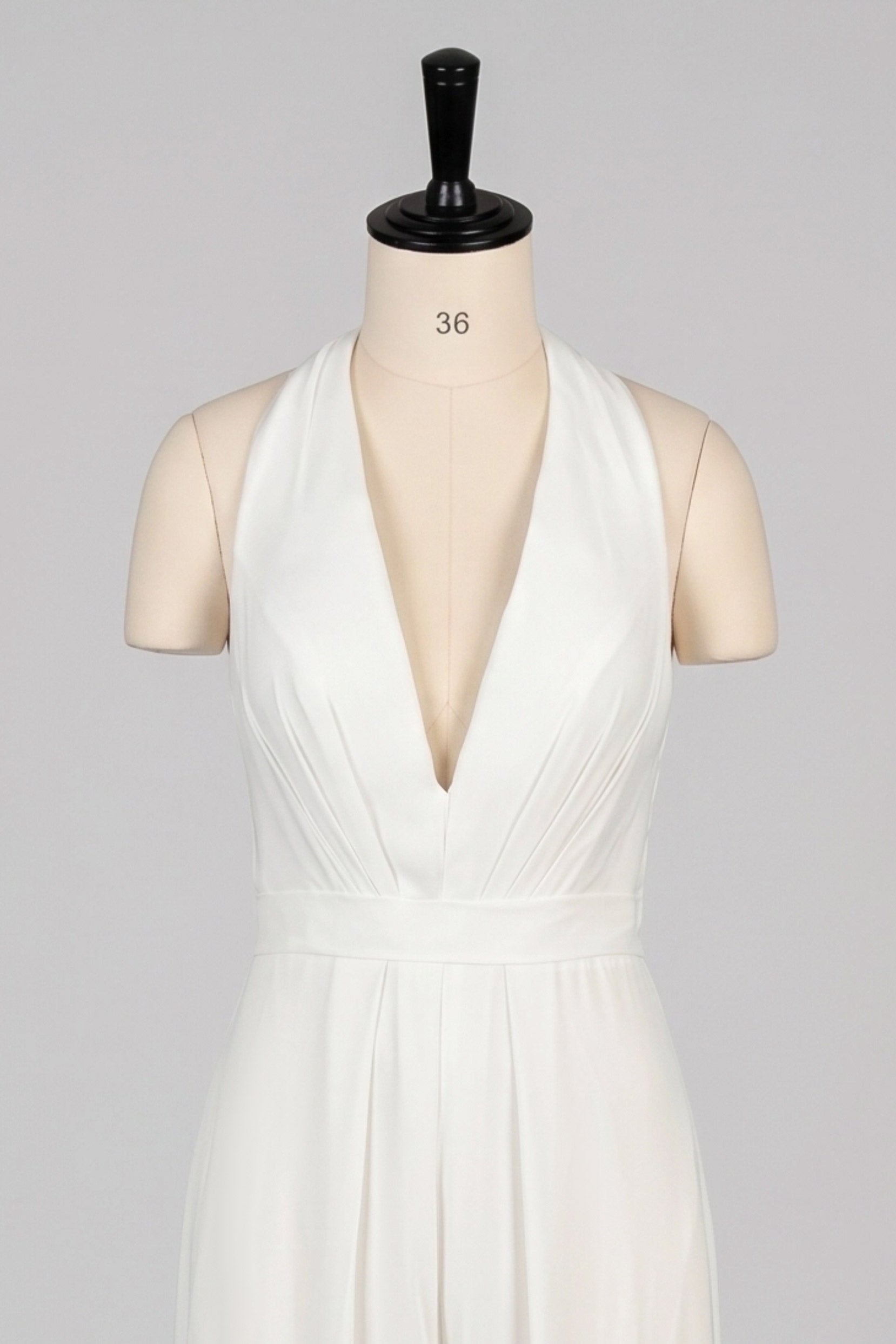 Elegant Halter Floor Length Chiffon Wedding Jumpsuit Wedding Dress