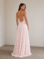 Celia Pink back view prom dress