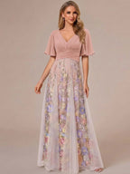 Maura mauve side view mother of the bride dress