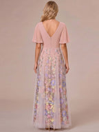Zenobia Grace Mauve back view mother of the bride dress