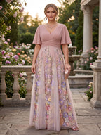 Harriet Solene Mauve front view mother of the bride dress