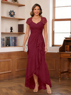 Felicity Arden Burgundy back view mother of the bride dress