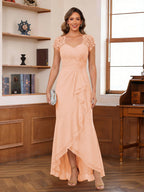 Felicity Arden Peach front view mother of the bride dress