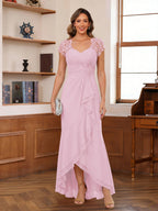 Felicity Arden Rose Pink front view mother of the bride dress