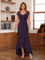 Felicity Arden Plum back view mother of the bride dress