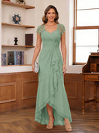Felicity Arden Sage Green back view mother of the bride dress
