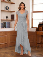 Felicity Arden Silver front view mother of the bride dress