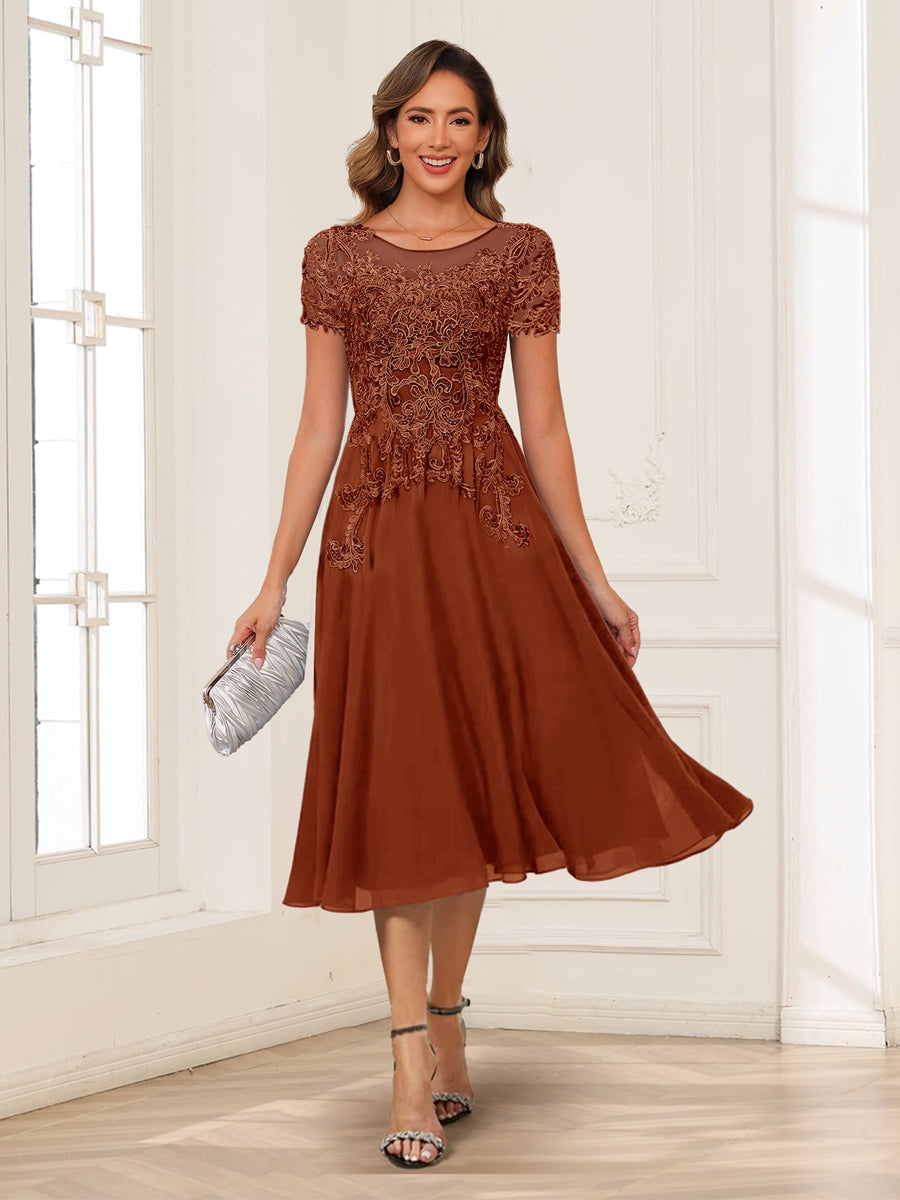 Valerie burnt orange front view mother of the bride dress