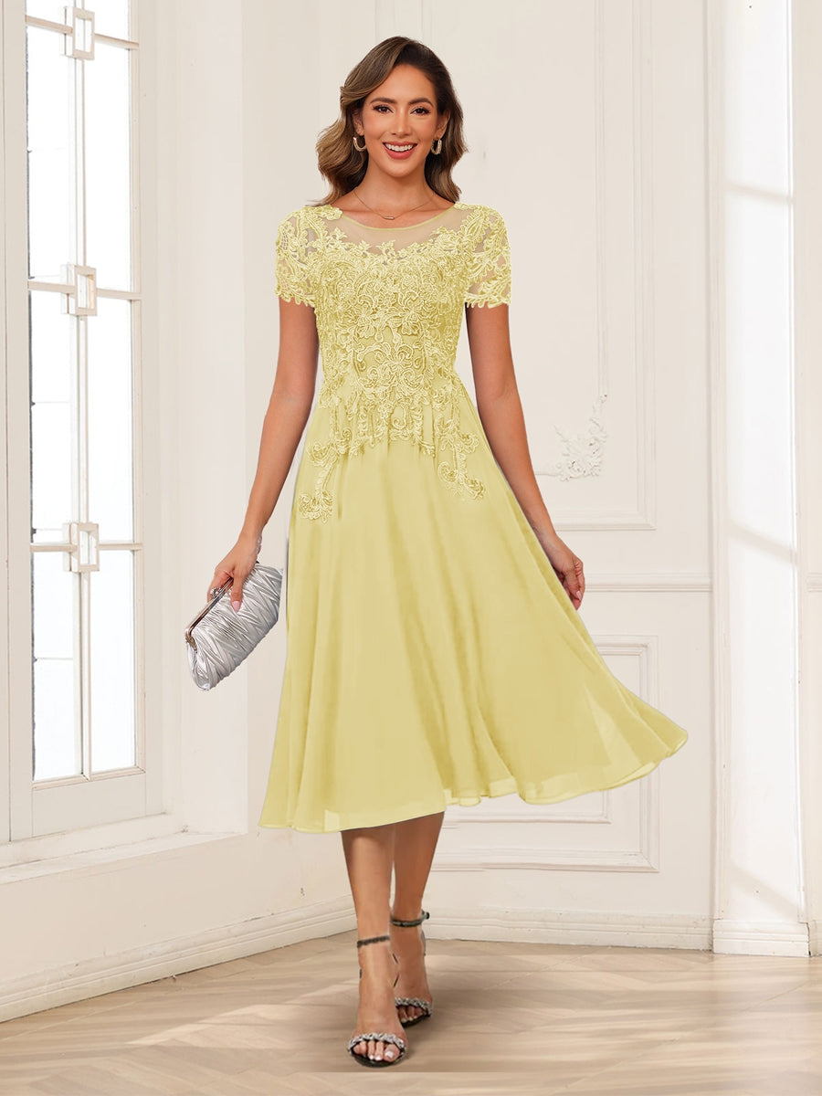 Valerie daffodil front view mother of the bride dress