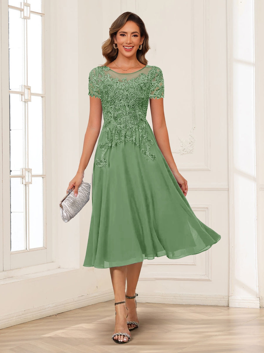 Valerie sage green front view mother of the bride dress