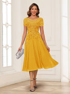 Valerie gold front view mother of the bride dress