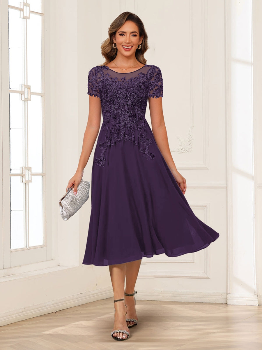 Valerie grape front view mother of the bride dress