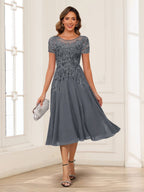 Valerie grey front view mother of the bride dress
