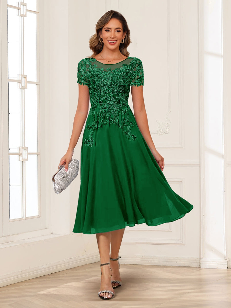 Valerie forest green front view mother of the bride dress