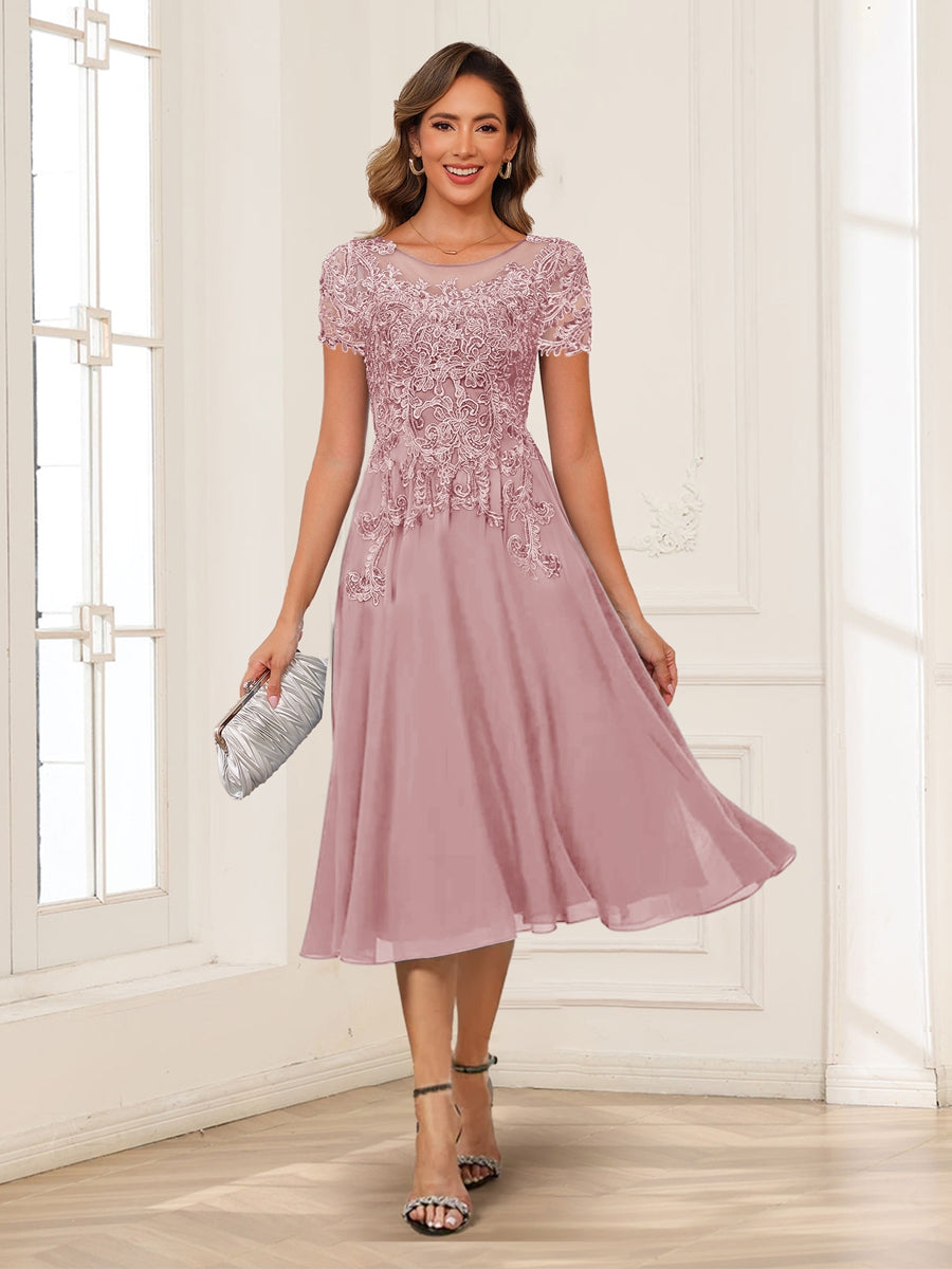Valerie mauve front view mother of the bride dress