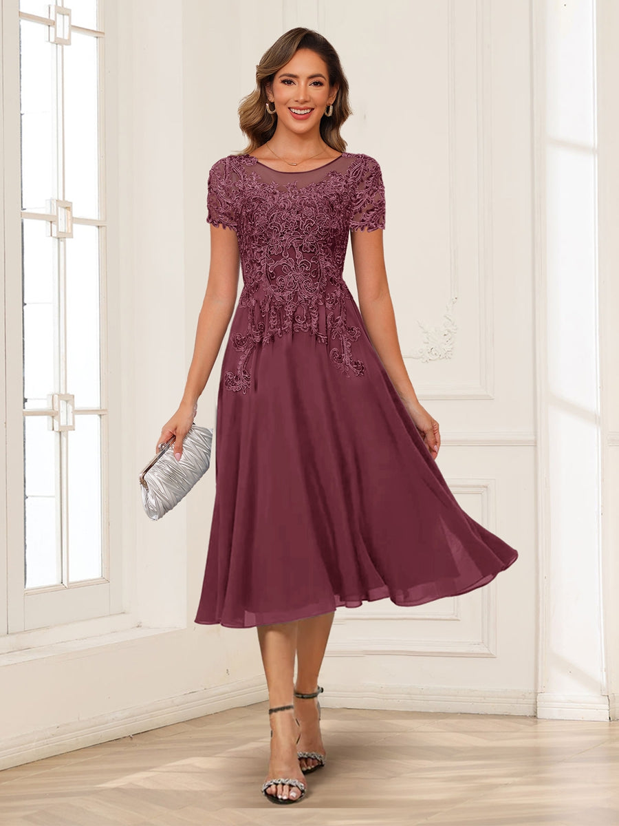 Valerie plum front view mother of the bride dress