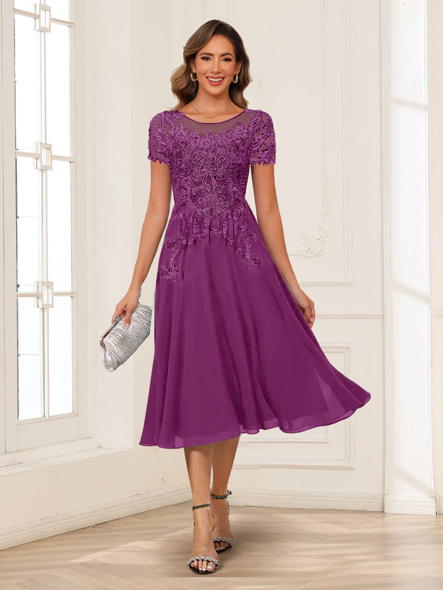 Valerie orchid front view mother of the bride dress