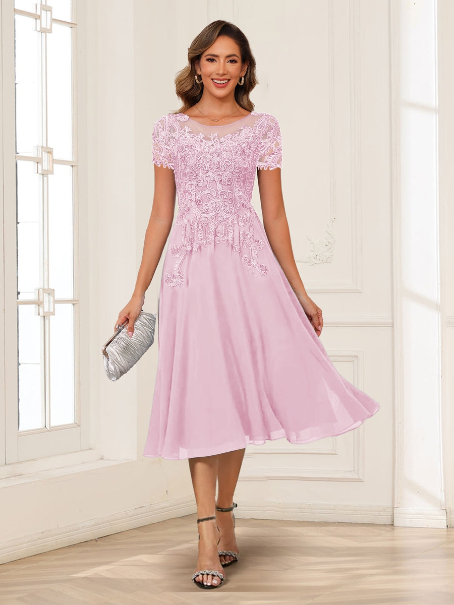 Valerie rose pink front view mother of the bride dress