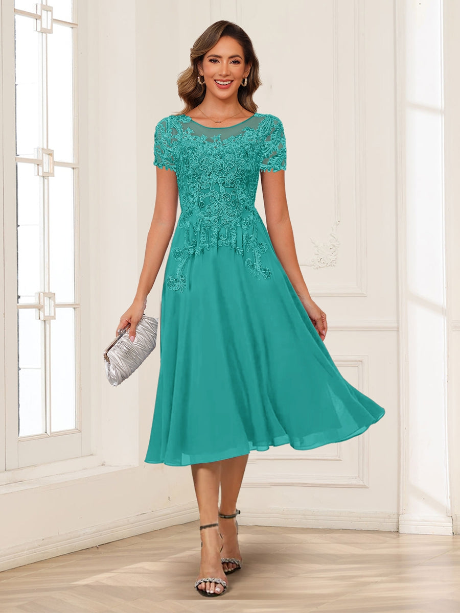 Valerie turquoise front view mother of the bride dress