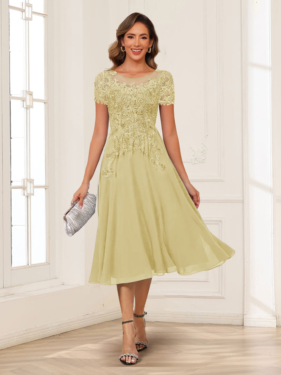 Valerie yellow front view mother of the bride dress