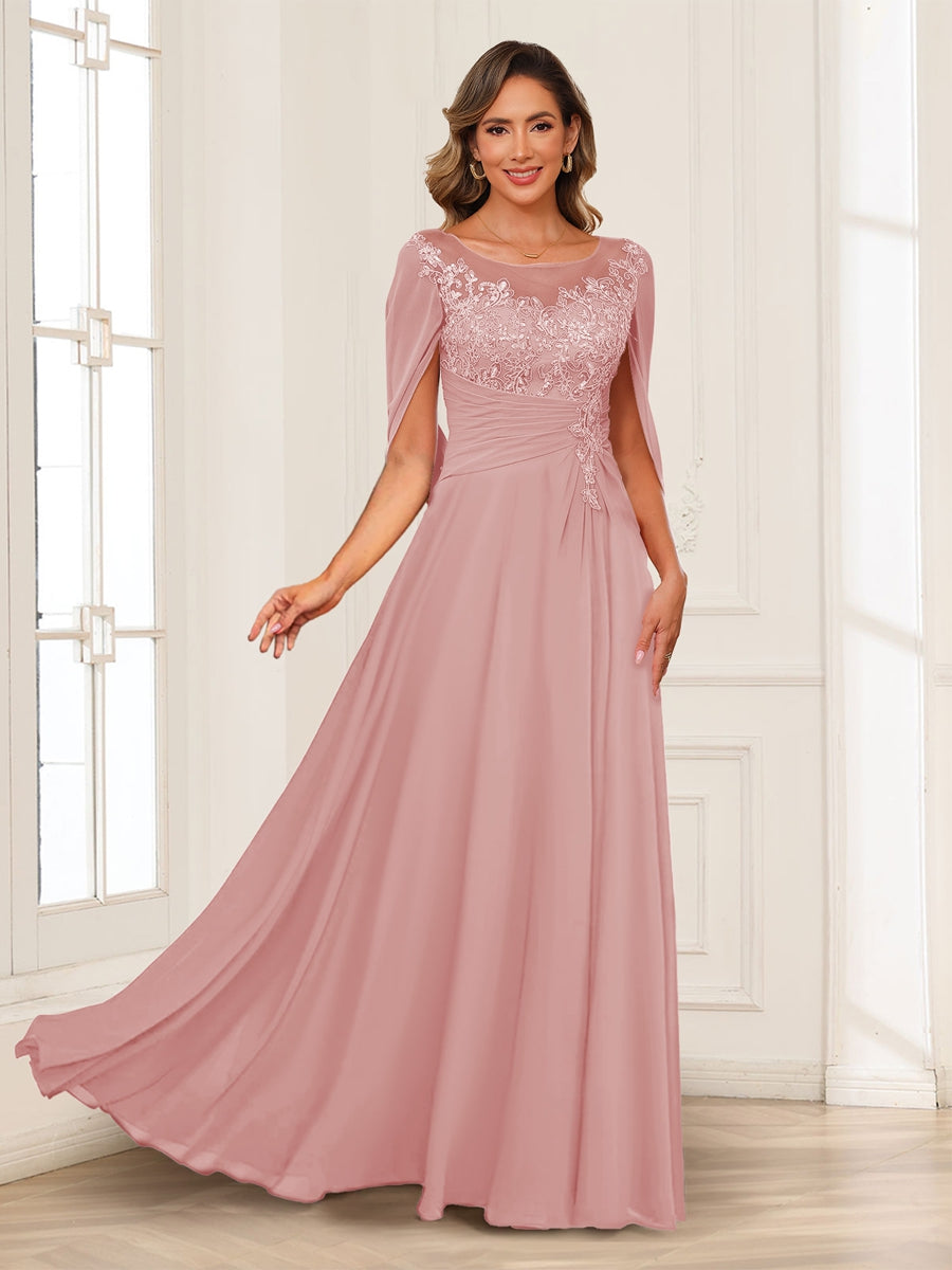 Luna June Dusty Rose back view mother of the bride dress
