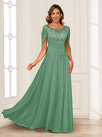 Luna June Eucalyptus front view mother of the bride dress