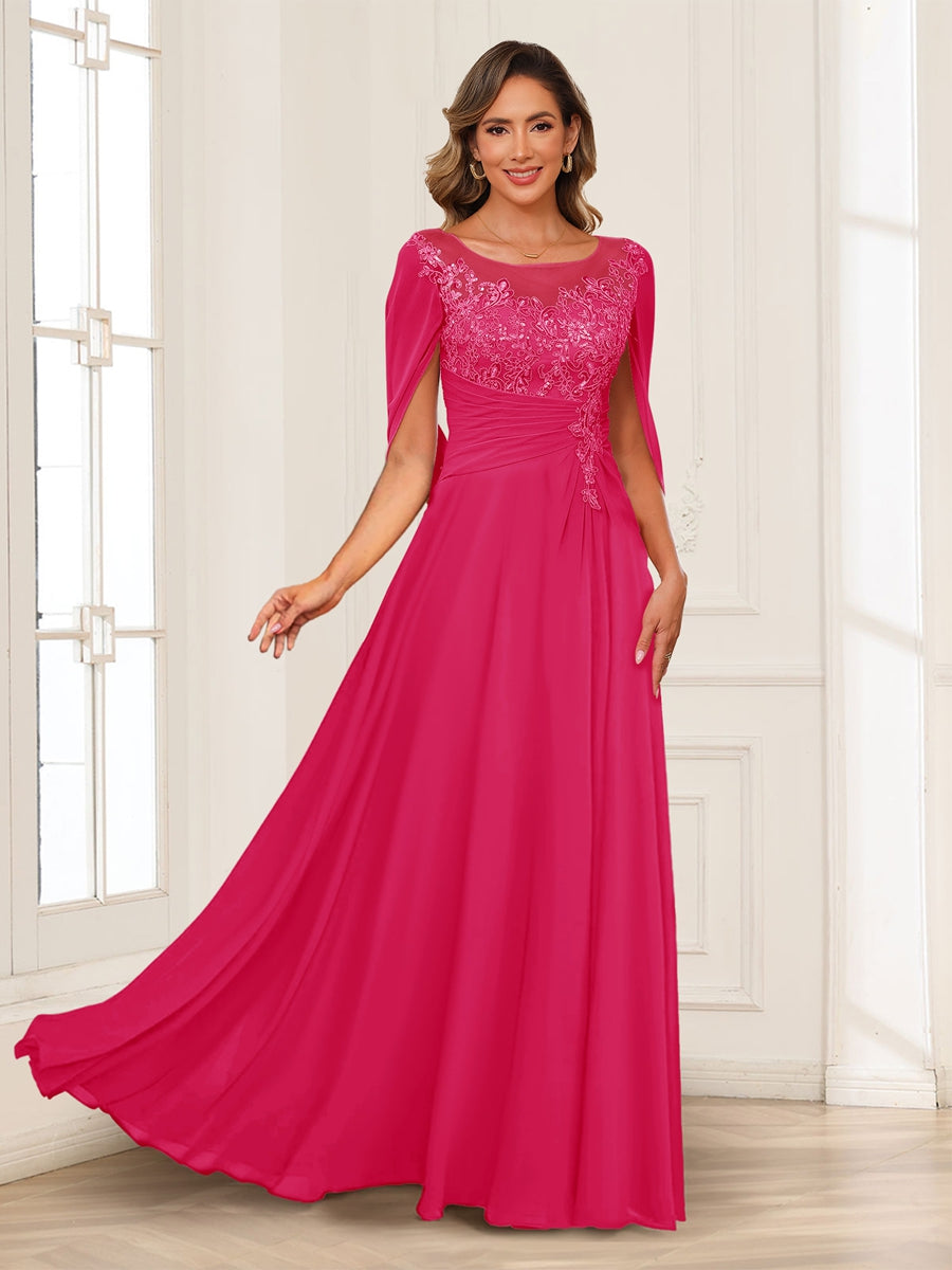 Luna June Fuchsia back view mother of the bride dress