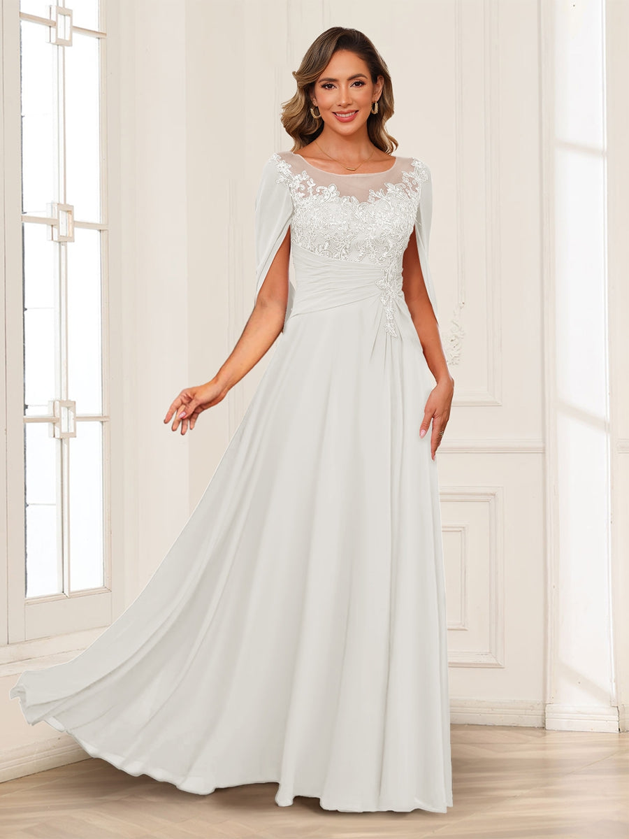 Luna June Ivory front view mother of the bride dress