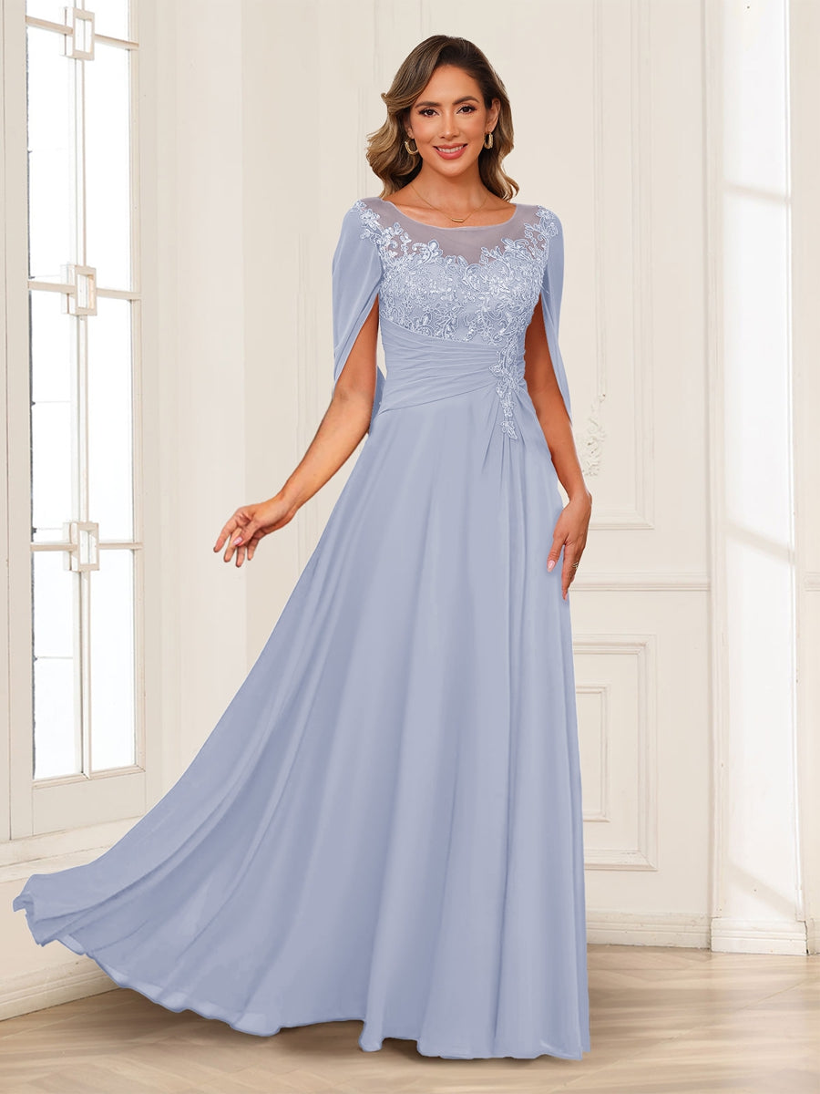 Luna June Lavender front view mother of the bride dress
