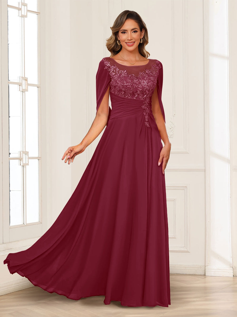 Luna June Burgundy back view mother of the bride dress