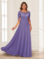 Luna June Lilac front view mother of the bride dress