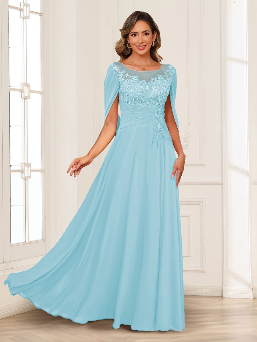 Luna June Sky Blue back view mother of the bride dress