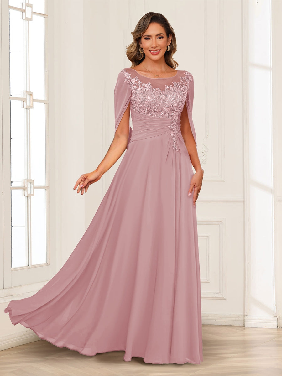 Luna June Mauve front view mother of the bride dress