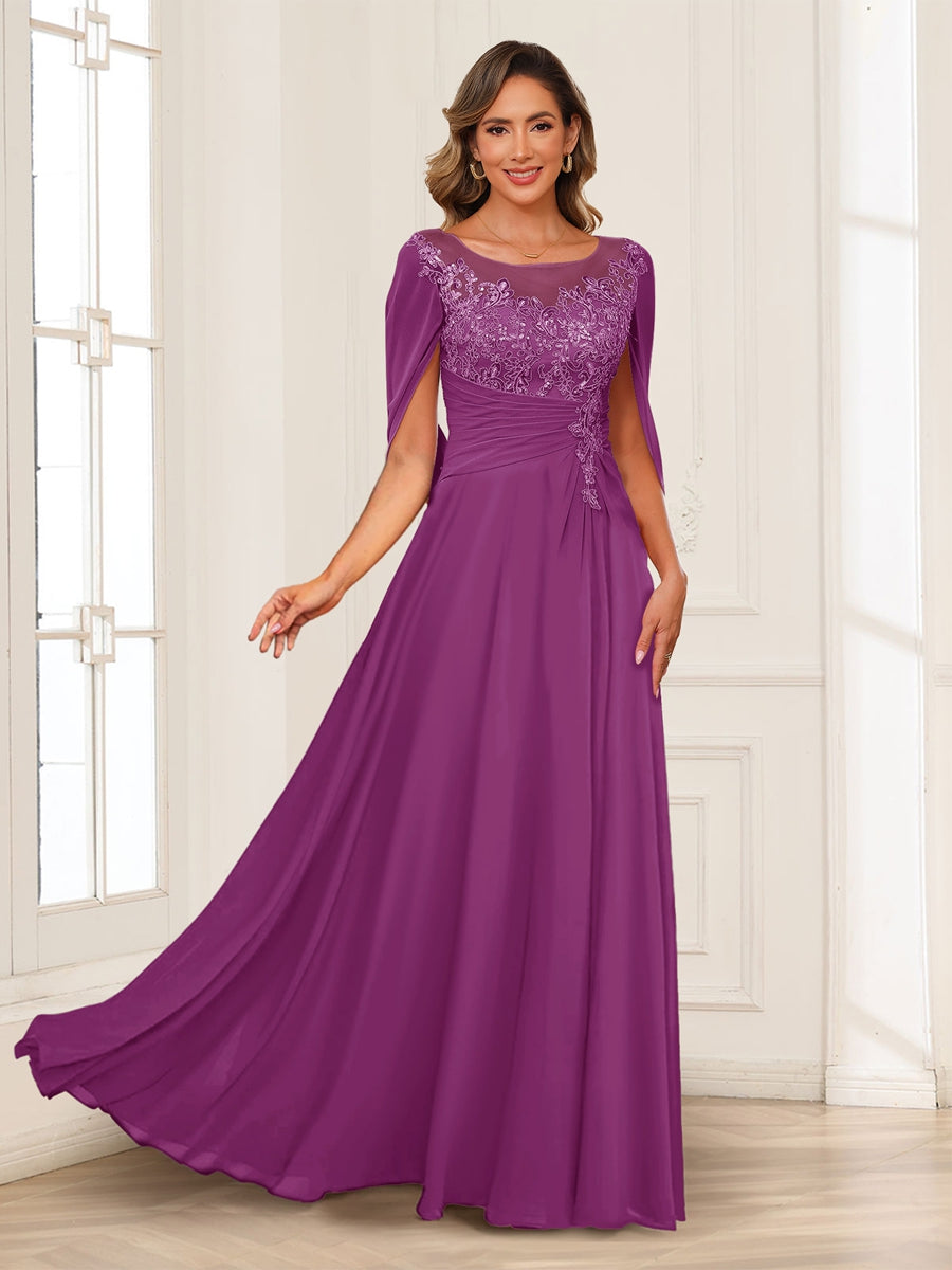 Luna June Orchid front view mother of the bride dress