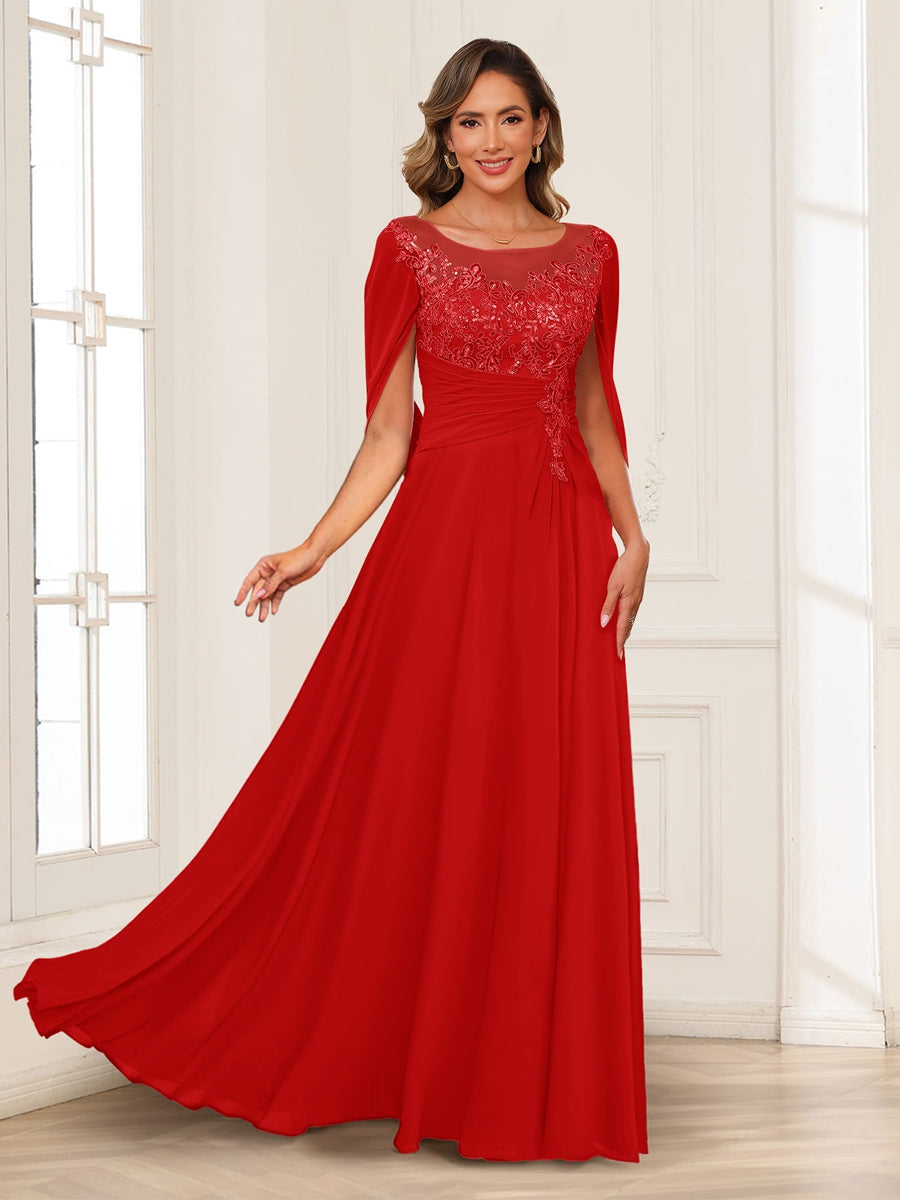 Luna June Red front view mother of the bride dress