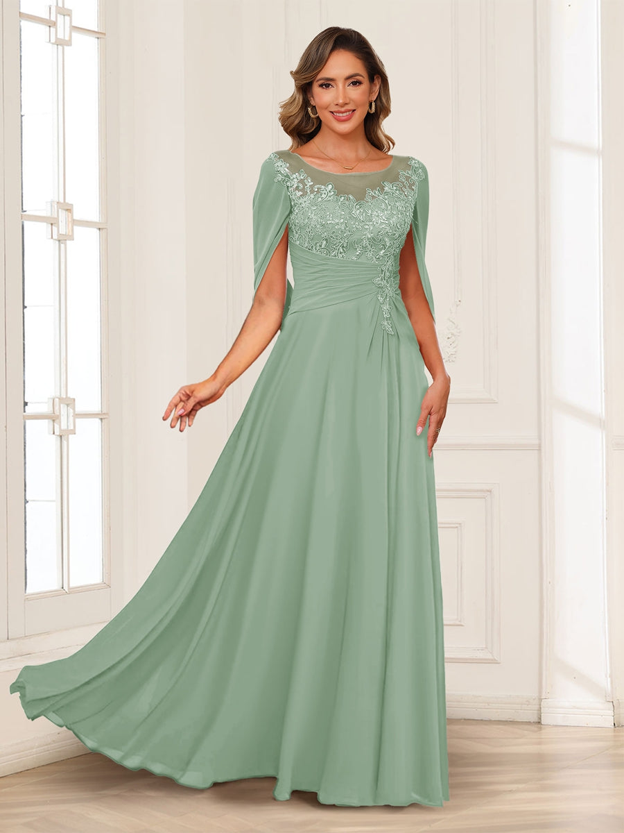 Luna June Sage Green back view mother of the bride dress