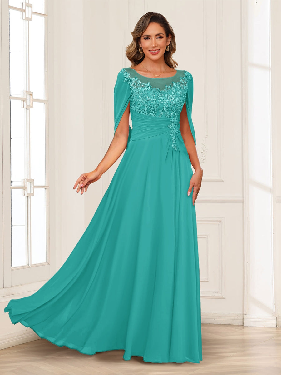 Luna June Turquoise back view mother of the bride dress