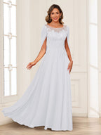 Luna June White front view mother of the bride dress