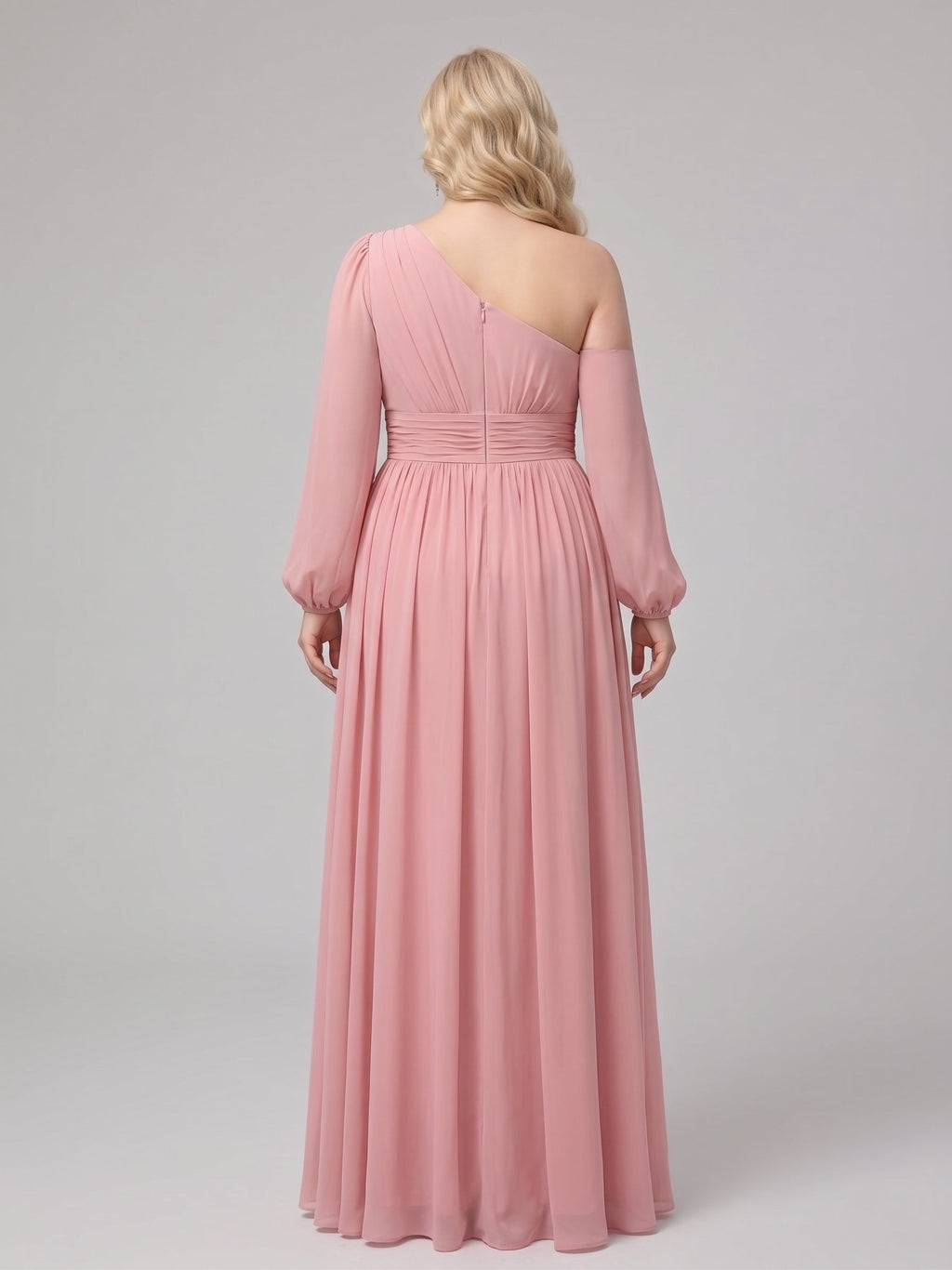 Celestine Rose Pink back view wedding guest dress