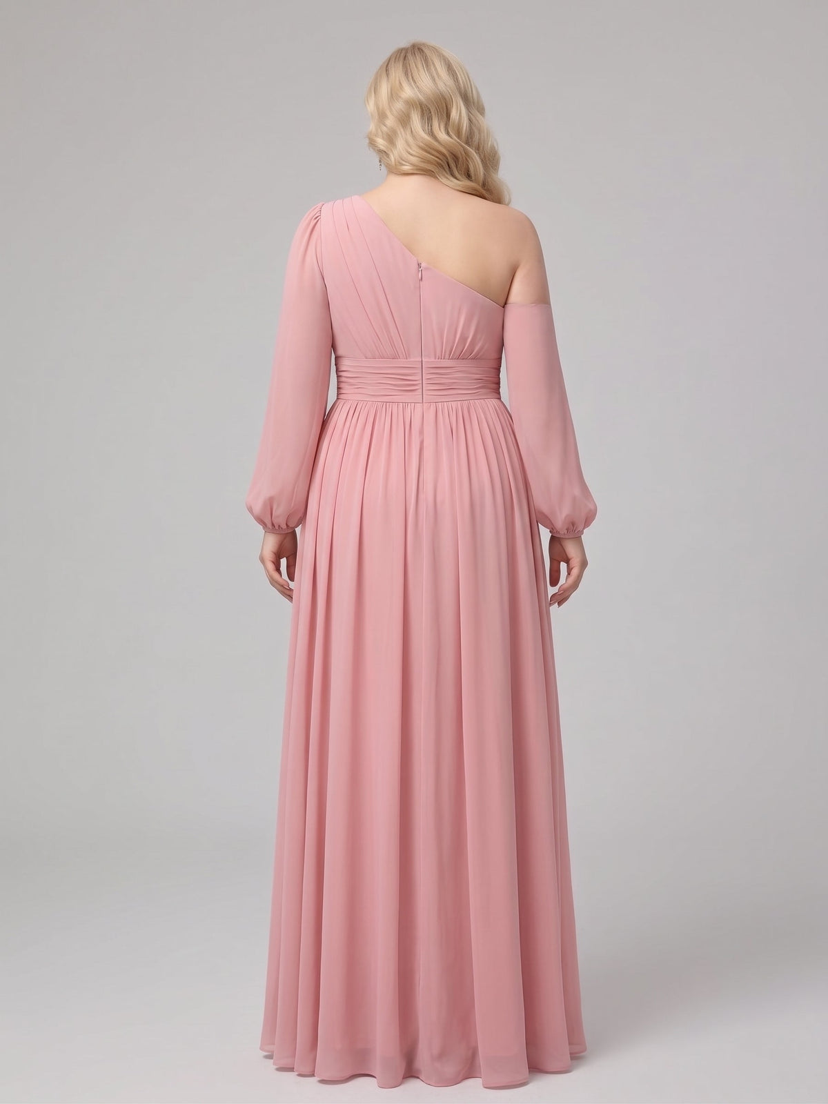 Celestine Rose Pink back view wedding guest dress
