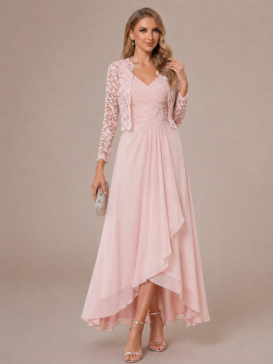 Oceane blush front view mother of the bride dress