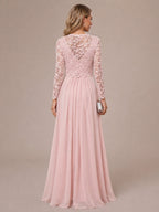 Oceane blush back view mother of the bride dress