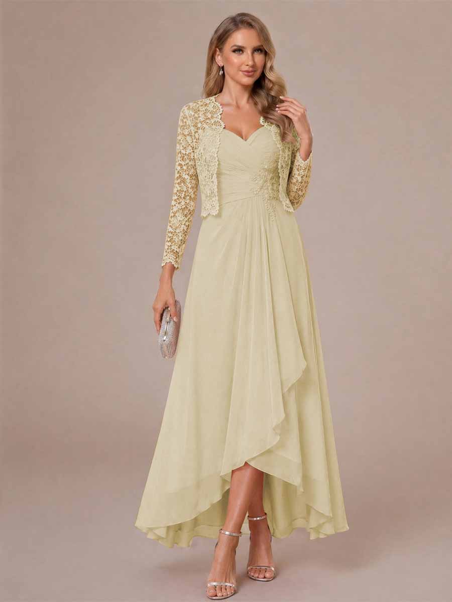 Oceane champagne front view mother of the bride dress