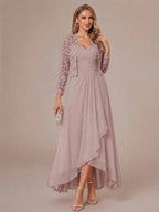 Oceane dusty rose front view mother of the bride dress