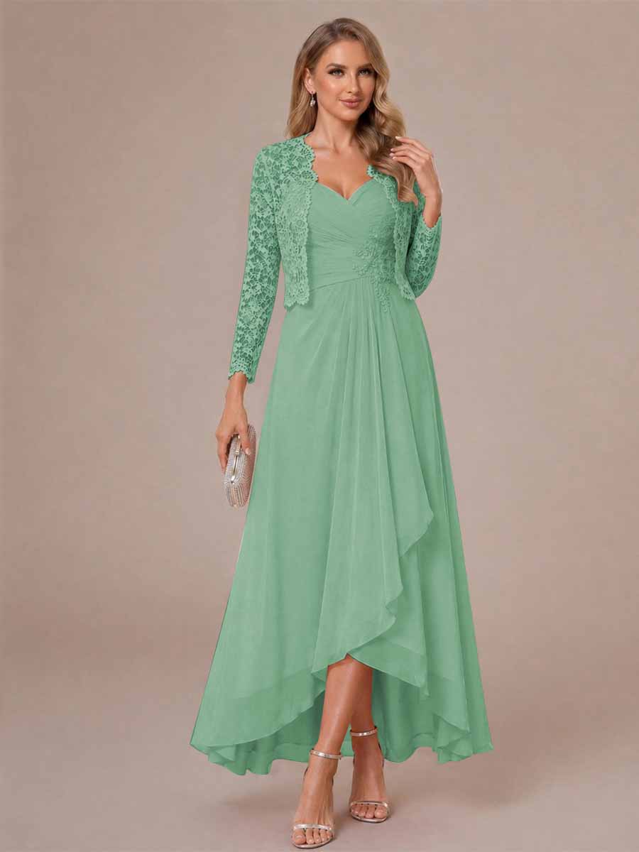 Oceane eucalyptus front view mother of the bride dress