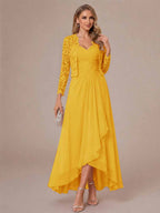 Oceane gold front view mother of the bride dress