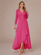 Oceane hot pink alternate front view 2 mother of the bride dress