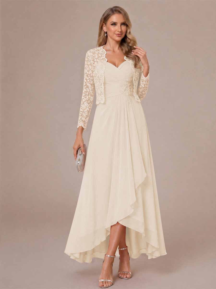 Oceane champagne alternate front view 2 mother of the bride dress