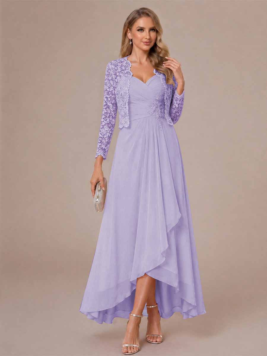 Oceane lilac front view mother of the bride dress