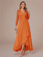 Oceane orange front view mother of the bride dress